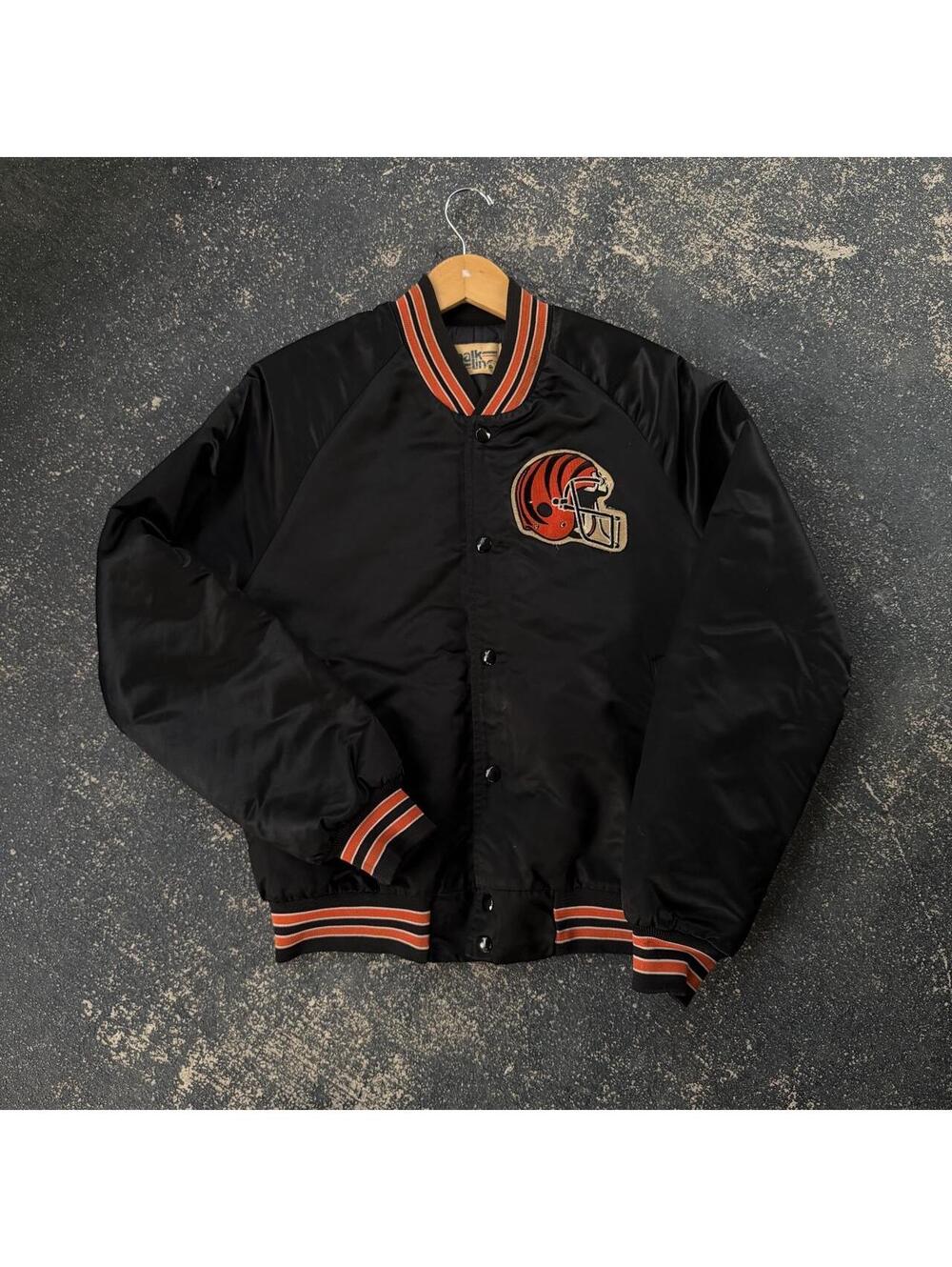 Vintage 80’s Cincinnati Bengals Chalkline Bomber Jacket